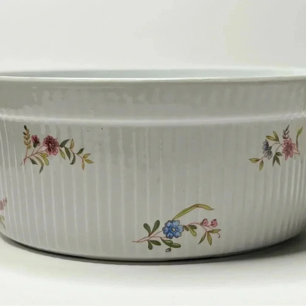 BIA Cordon Bleu Floral Casserole Dish Porcelain Soufflé Baking Pan Bowl - Picture 5 of 5